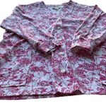 Key West Hand Print Fashions Cardigan Jacket White Pink XLarge Koi Fish Rare Size XL Photo 5