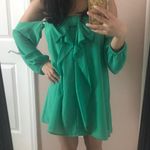 Sage Green Off The Shoulder Dress Photo 0