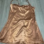 Satin Bronze Slip Dress Brown Size XL Photo 1