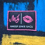 Makeup Junkie, multicolor, vibrant, abstract, make up bag, leather tassel pull Blue Photo 1