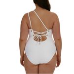 La Blanca Linea Costa Lace Back One Shoulder One Piece NEW -865 Photo 3