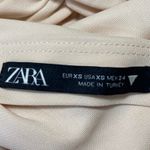 ZARA  Cream One Shoulder Sleeveless Ruched Stretch Drapey Blouse Top Size XS Photo 2