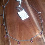 Rose Color Swarovski Crystal Sterling Silver Necklace Photo 2