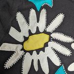 Vtg 1980s L'Eau Vive Black Daisy Pearl Applique Pullover Silk Blend Sweater S Photo 2