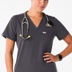 FIGS  Catarina one-pocket scrub top Charcoal Photo 0