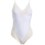 FREE PEOPLE x HAH Bodysuit S Backless Lace Formfiting Retro Feminine Cottage NWT White Photo 2