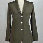 Luciano Barbera Moss Green Silk Blazer Jacket Photo 0