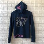 Aeropostale Aero New York 87 floral bird teal hoodie‎ zip up jacket women's size M Photo 4