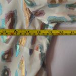 Vilagallo White Animal Print Metallic Colorful Button Down Shirt Women's size 36 Photo 7