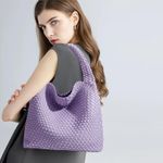 Chic Purple Woven Hobo Bag Set Photo 14