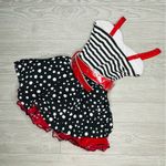 Weissman polka dot swing / hipster / pin up dress leotard dancewear jumper MA White Size M Photo 1