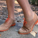 Cole Haan  Alisa Sequoia Oxford Wingtip Shoes, Brown and Orange, Size 7 Photo 0