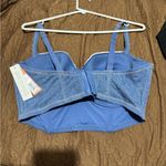 Colsie Denim Blue Bralette with White Lace Size XL Photo 4