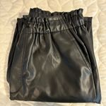 Molly Bracken  Vegan Leather Pants High Waist Drawstring Tapered Leg Size L‎ Photo 1