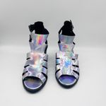 MIISTA Womens Metallic Jelly Shona Heels Adjustable Straps Size 37 Silver Photo 5