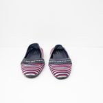 The Original Car Shoe Made In Italy Canvas Striped Embroidered Slip On Flat Shoe Photo 1