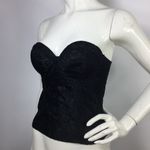 Guess Lace Bustier Corset Top Black Built In Cups Zip Up M Photo 12