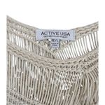 Active USA  Crochet Fringe Tank Top M L Beige Boho Festival Beach Cover Up Photo 3