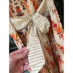 Agua Bendita Goldenrod Button Midi Dress Jazmin Orange Cream Womens Size Large Photo 5