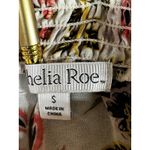 Ophelia Roe  Floral Blouse‎ Women Small Front Tie Sheer Long Sleeve Mock Neck Top Photo 5