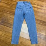 American Eagle Outfitters Women's Light Wash Mom Jeans Size 0 Stretch High Rise Photo 3
