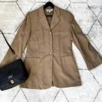 Salvatore Ferragamo COPY - Vintage Tan 3-Button Blazer Bell Sleeve Sz 10 Photo 1