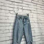 H&M Ultra High Waist Mom Jeans Light Wash Distressed Ripped Knees Women’s 0 Y2K Photo 2