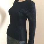 Absolutely Creative Women’s Cotton Black Lurex Sweater Scooped Back Size Large Photo 3