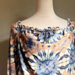 Boho whimsi Off The Shoulder Blouse Top M Metallic Long Sleeve tie dye Y2K fairy Orange Size M Photo 0
