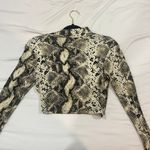 Windsor Mock Neck Cut Out Snakeskin Top  Photo 3