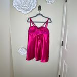Cacique NTM: Hot Pink/Black Lace Babydoll Chemise Silk Blend Lingerie Sz 18/20 Photo 8