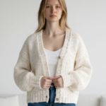 Altar'd State NWOT Altar’d State Oversized Chunky Cable Knit Cardigan - Cream Speckled Wool Photo 0