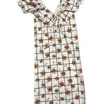 ZARA NWT Floral Windowpane Floral White Ruffle Sleeve Midi Dress Chic Sz S Photo 4