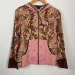 Anne Carson  Silk Paisley Zip Up Hoodie Jacket Women's Size S Photo 0