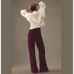 Farm Rio Corduroy Burgundy Flare Pants Size XS Photo 5