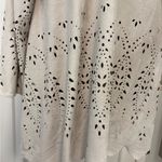 Chico's Beige Laser-Cut Faux Suede Drape Jacket Open Front Cardigan Topper Boho Photo 5
