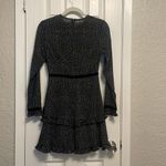 NWT Lulu’s Black and White Polka Dot Long Sleeve Ruffle Dress, Size Small Photo 2