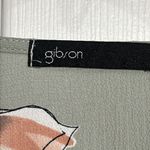 Gibson  Women’s Gray Floral Scoop-Neck Bell-Sleeve  Top -  Size Large Photo 4