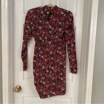 Veronica Beard  Louella Berry Floral Print Silk-Satin Mini Dress 4 NEW *TINY FLAW Photo 8