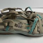 Skechers Women's Memory Foam Sandals in Beige and Aqua Photo 0