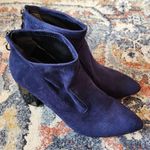 Franco Sarto Kortney Blue Suede Black Patent Pointed Toe Boots Size 9 Photo 2
