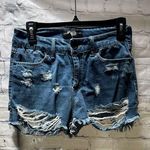 REWASH  Blue Distressed Jean Shorts Raw Hem Size 7 or size 28 Photo 0