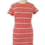 Old Navy Women's Tee Dress Orange White iKat Print T-shirt Size XL Photo 0