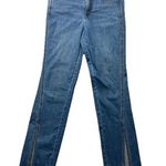 Peace Love World Jeans Med Wash High Front Flare Slit Jeans Size 8 Boho Hippie Photo 0