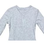 We Wore What NWT Longsleeve Crewneck Henley Bodysuit Buttons XS Heather Grey #3550 Photo 5