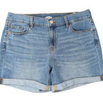 Old Navy  Women's‎ Denim Jean Whiskering Rolled Hem Mom Shorts Blue 8 Photo 0