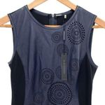 Elie Tahari Navy Lamb Leather Mila Sheath Dress New Photo 1