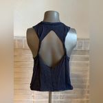 Abercrombie & Fitch Open Back "Anonymous" Graphic Crop Tank - Navy - XS Photo 2