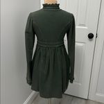 Tough Luv Clothing Army Green Ruffled Zip Up Sweatshirt Dress Photo 2