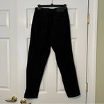 ZARA black jeans cotton high rise tapered leg 4 Photo 2